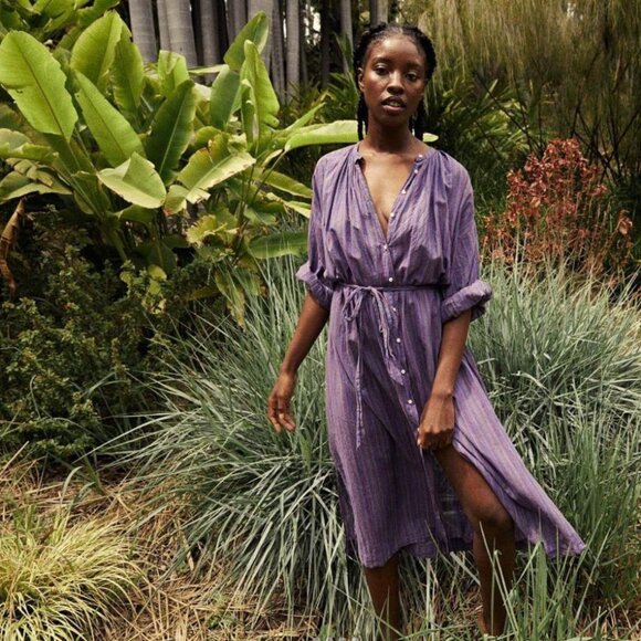 Doen Joan Dress Purple Isla Stripe - Picture 1 of 10